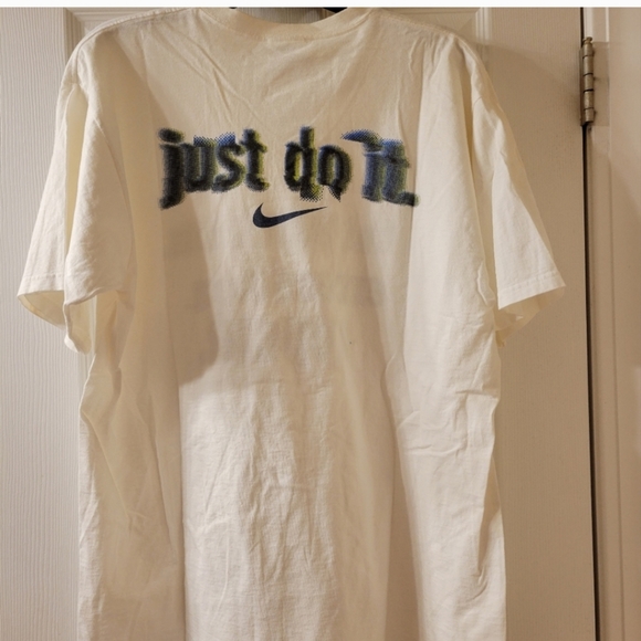NIKE T-shirt ~ Retro 1990s era ~ V-neck~ Just DoIt Logo ~ Lg~ Unisex - Picture 1 of 14